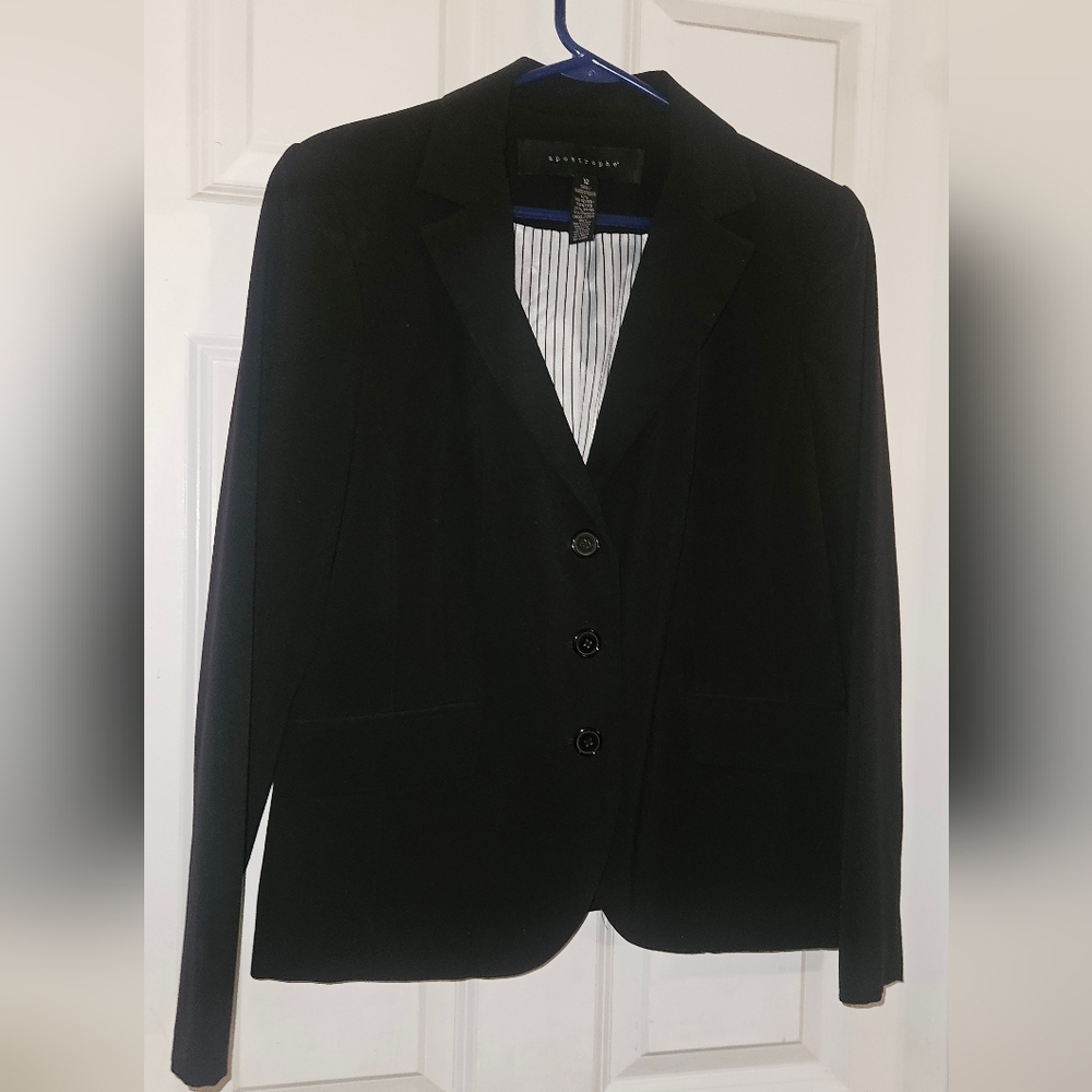 Apostrophe Womens Size 12 Black Dress Suit Jacket